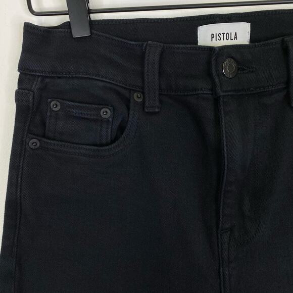 Pistola Teagan High Rise Twisted Jeans Womens Sz 27 Vinyl Black Slim Straight - Picture 5 of 12